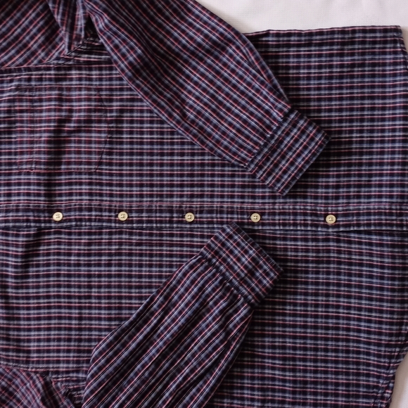 Just a Cheap Shirt Men's Plaid Long Sleeve Button- Down.  Size S. Red, Blue. - Picture 15 of 15